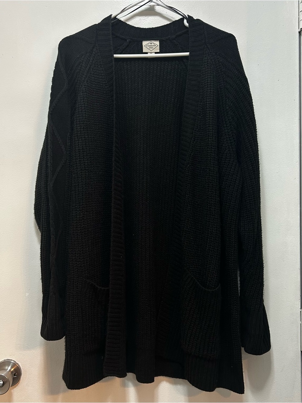 St. John's Bay Black Open-Front Women's Cardigan